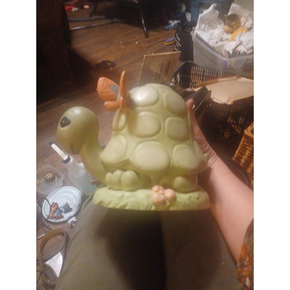 Precious Moments 1998 Turtle with Butterfly Garden Statue Figure Sam Butcher - Picture 2 of 6